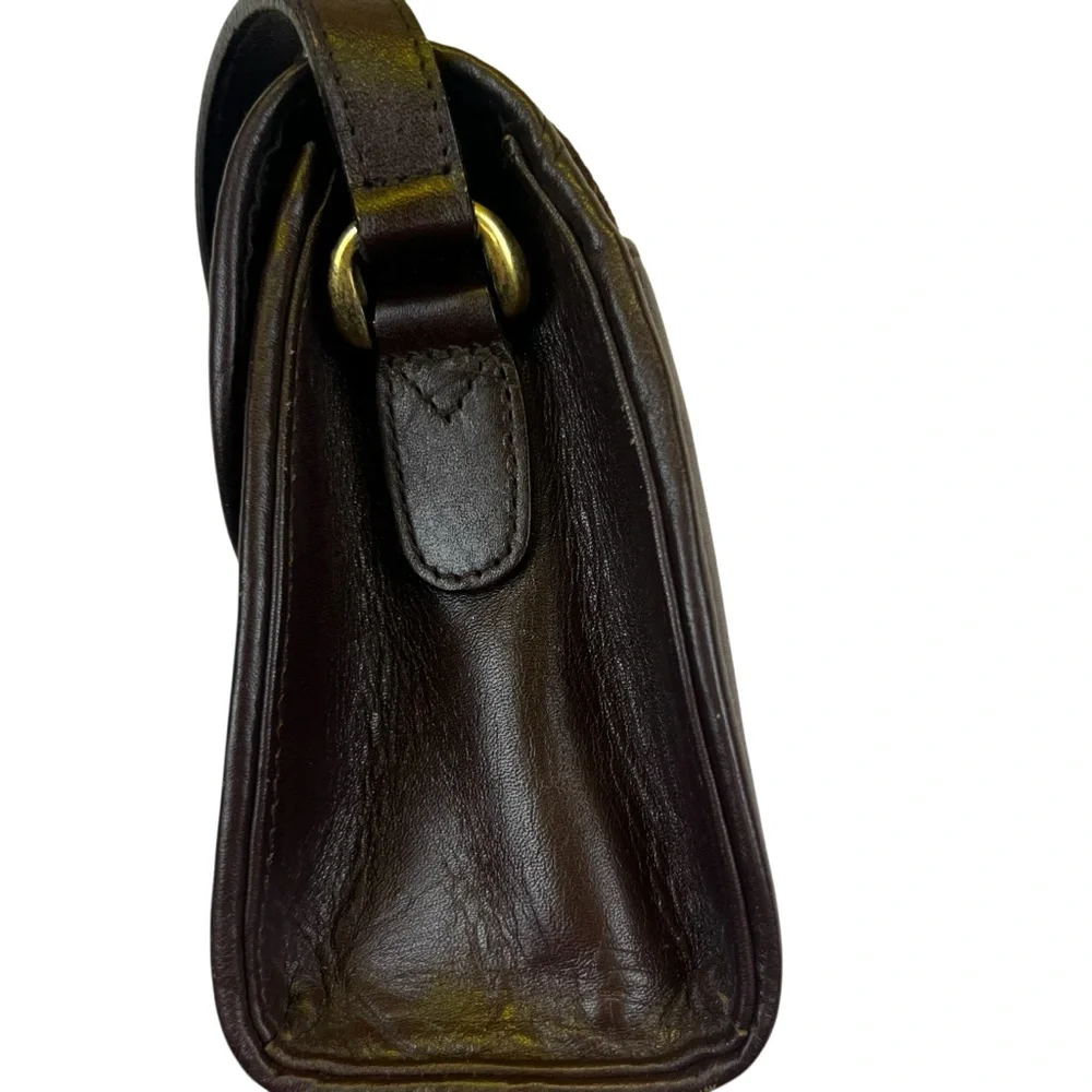 Vintage Etienne Aigner Dark Brown Leather & Suede Crossbody with gold hardware